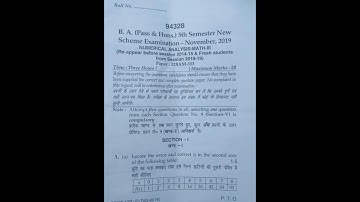 MDU B.A 5th sem 2019 Numerical analysis maths question paper