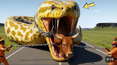 Emergency Rescue Team Saves Exhausted Cow From Giant Python