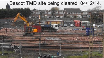 Old videos from 2014. 08907, 350262, 66025, 66002. Bescot TMD site almost cleared. 04/12/14, part 2.