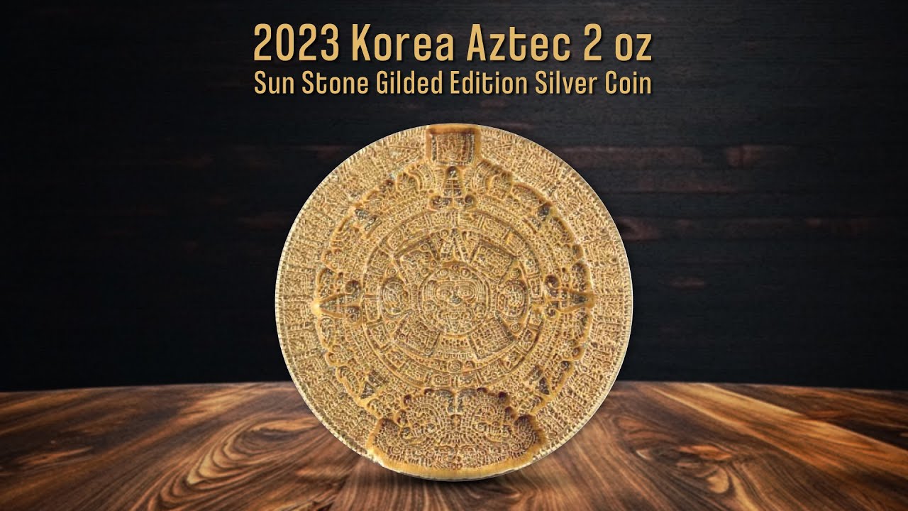2023 2 oz Korea Aztec Sun Stone Gilded Edition Silver Coin | BOLD ...