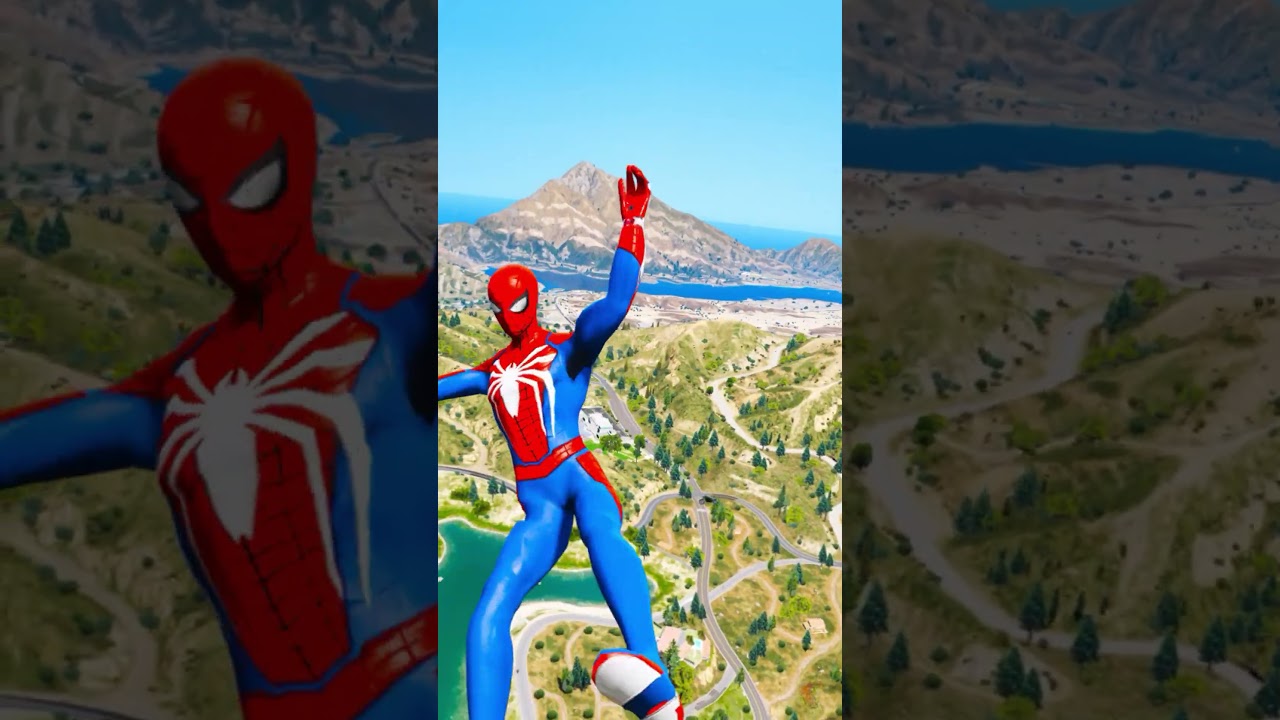 GTA 5 Spiderman Epic Jumps Compilation(GTA V Fails Funny Moments)