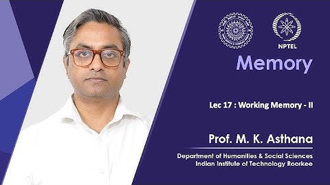 Lecture 17 : Working Memory - II