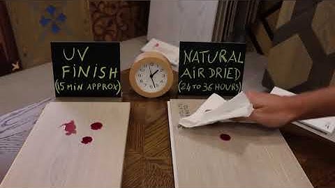 Wood Flooring stain test. UV Finish vs Natural Dry finish.