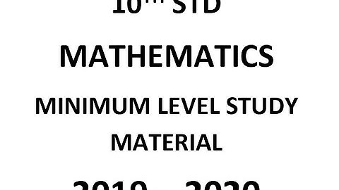 10th Maths Slow Learner Study Material
