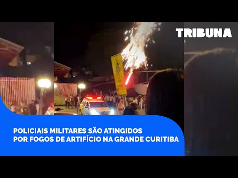 Equipe da Polícia Militar é atingida por fogos de artifício na grande Curitiba