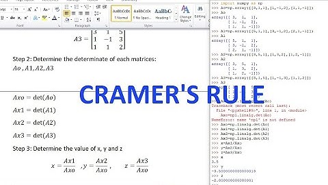 How to Solve a System of Equations Using Cramer