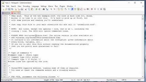 Config unrealircd.conf 3.2 (Windows/Linux)