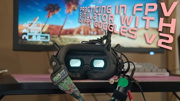 Practicing in FPV simulator using Dji FPV goggles v2