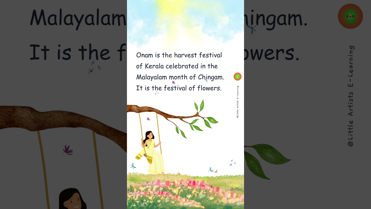 Simple and Easy Onam speech for kids /10 lines on Onam for Kindergarten/ class 1 ,2 and 3 