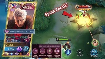 PLEASE DONT SPAM RECALL IN FRONT OF YU ZHONG OR ELSE 😈 | YU ZHONG TUTORIAL - MLBB
