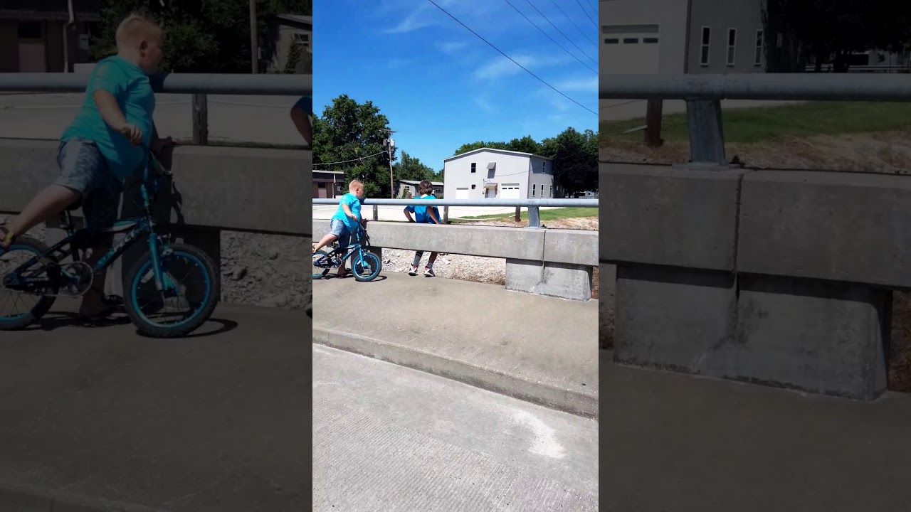 Funny kid jumps off bridge - YouTube