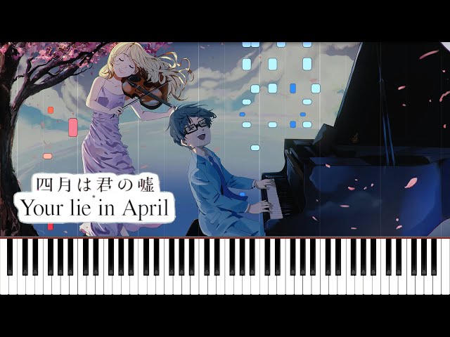 Your Lie In April - Hikaru Nara PARTITURA y TECLAS en PIANO 🎹🎵🎶 