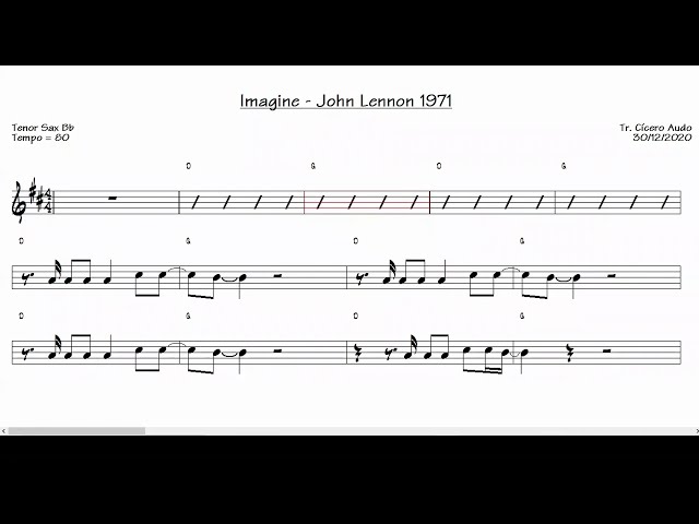 Imagine - John Lennon 1971 (Tenor Sax Bb) [Sheet music] class=