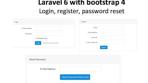 Laravel 6 with bootstrap 4 | Login, register, password reset- II