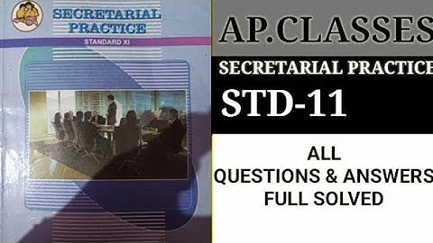 STD-11 SUBJECT -S.P CHAPTER- 5 MEMBERS OF A COMPANY[FULL SOLVED ][QUESTION AND ANSWER ][AP CLASSES ]