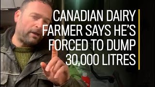 Canadian dairy farmer says he’s forced to dump 30,000 litres of milk