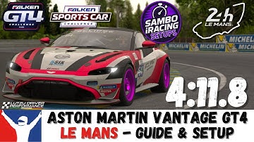 iRacing Aston Martin GT4 Le Mans - 4:11.8 Aston Vantage Circuit De Le Mans Track Guide & Setup