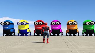 GTA 5 Epic Ragdolls RED SPIDERMAN VS RED MINION VS GREEN MINIONEuphoria Physics & Funny Fails 02
