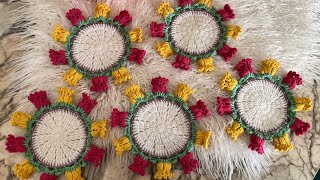 ÖRGÜ BARDAK ALTLIĞI GÜL MOTİFLİ 3D #sunum #kahve #crochet #örgü #handmade 