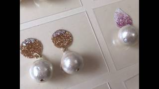 金属アレルギーでも使える貼るイヤリング(パール付き)