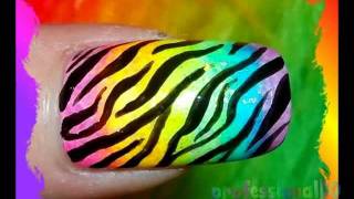 Acid Zebra Nail Art
