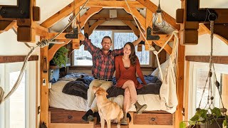 Beginner Couple Builds Unique Timber Frame Tiny Home: TIMELAPSE