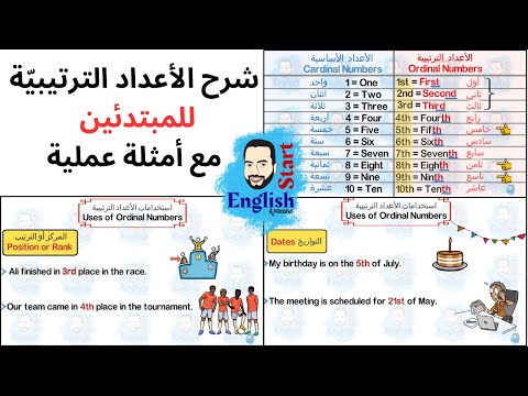 تعلم الأعداد الترتيبية في الإنجليزية Ordinal Numbers شرح سهل للمبتدئين