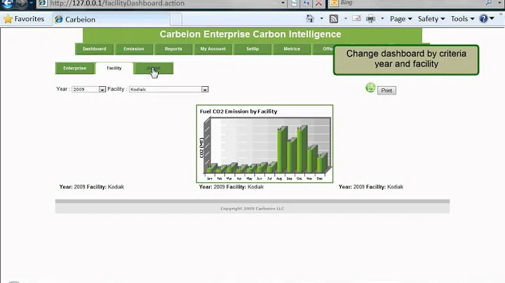 Carbeion Dashboard for Carbon emission reporting