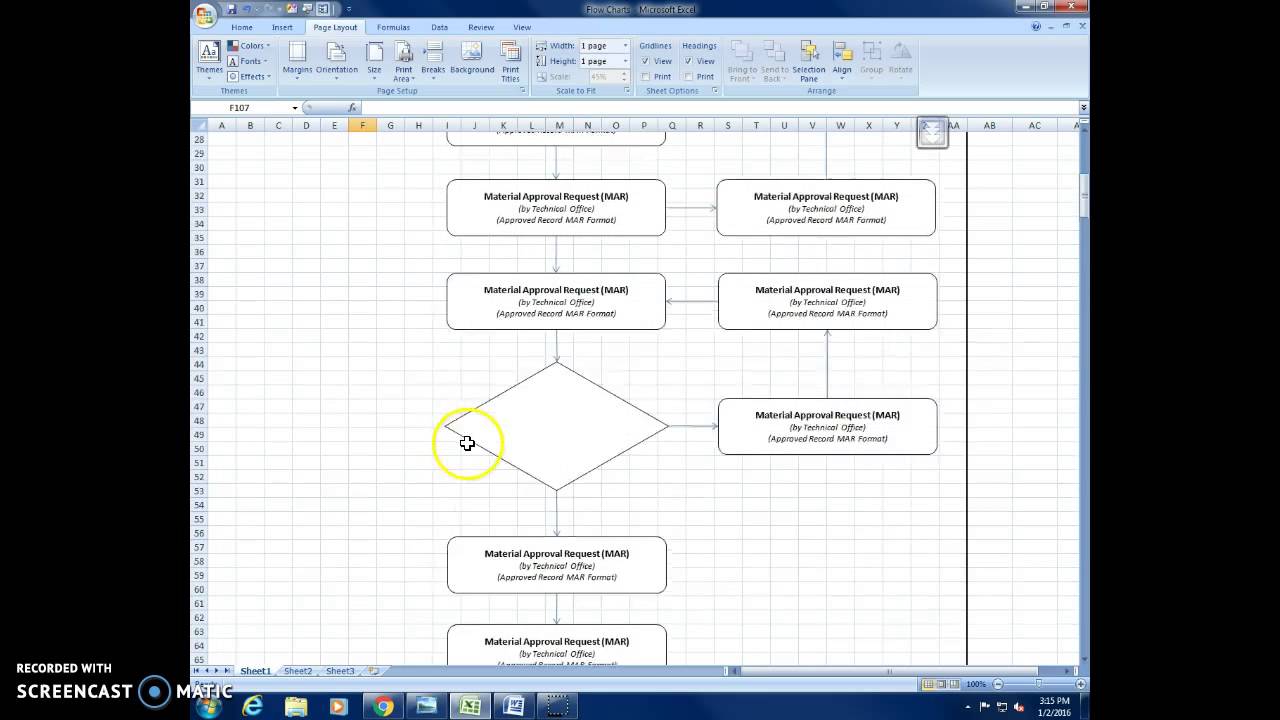 Excel Flow Chart Preparations - YouTube