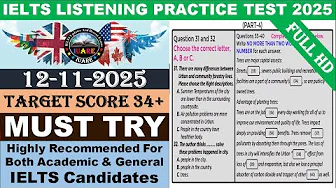 IELTS LISTENING PRACTICE TEST 2025 WITH ANSWERS | 12.11.2025 thumbnail