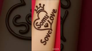 Heart Somu Name Mehndi Design Comment Your Name