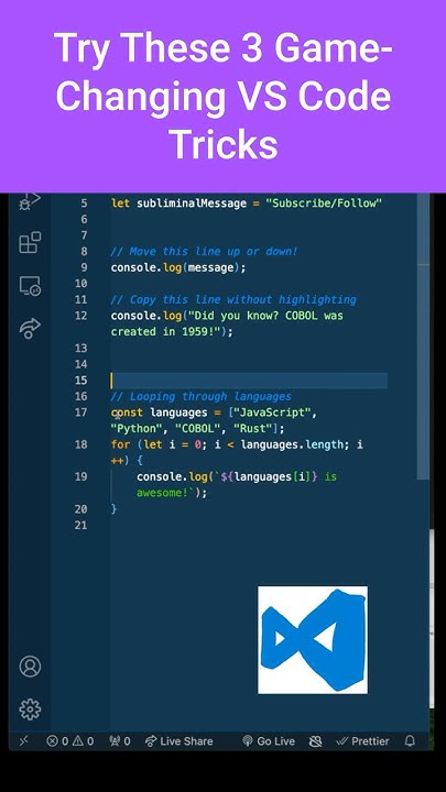 Game Changing VS Code Tricks For Faster Coding - YouTube