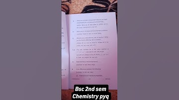 BSC 2nd sem chemistry pyq#chemistrypage #ssjualmora #ssju #kumaonuniversity #chemistrypyq