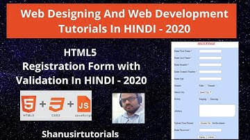 HTML5- Registration Form with Form Validation In Hindi
