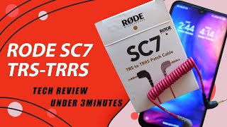 RODE TRS to RRS Patch Cable | Tech Review Under 3min