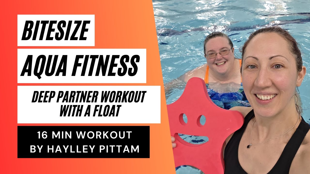 Парная тренировка в глубокой аквааэробике с использованием плавательного круга - Глубокая аквааэр...