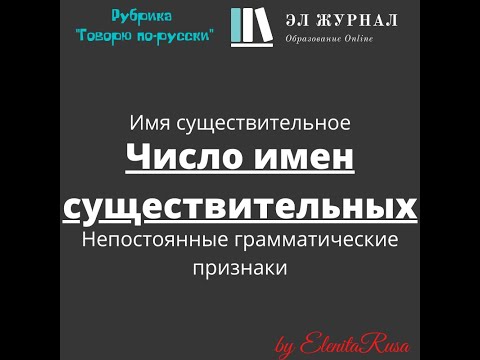 Имя существительное. Непостоянные грамматические признаки. Число имен существительных