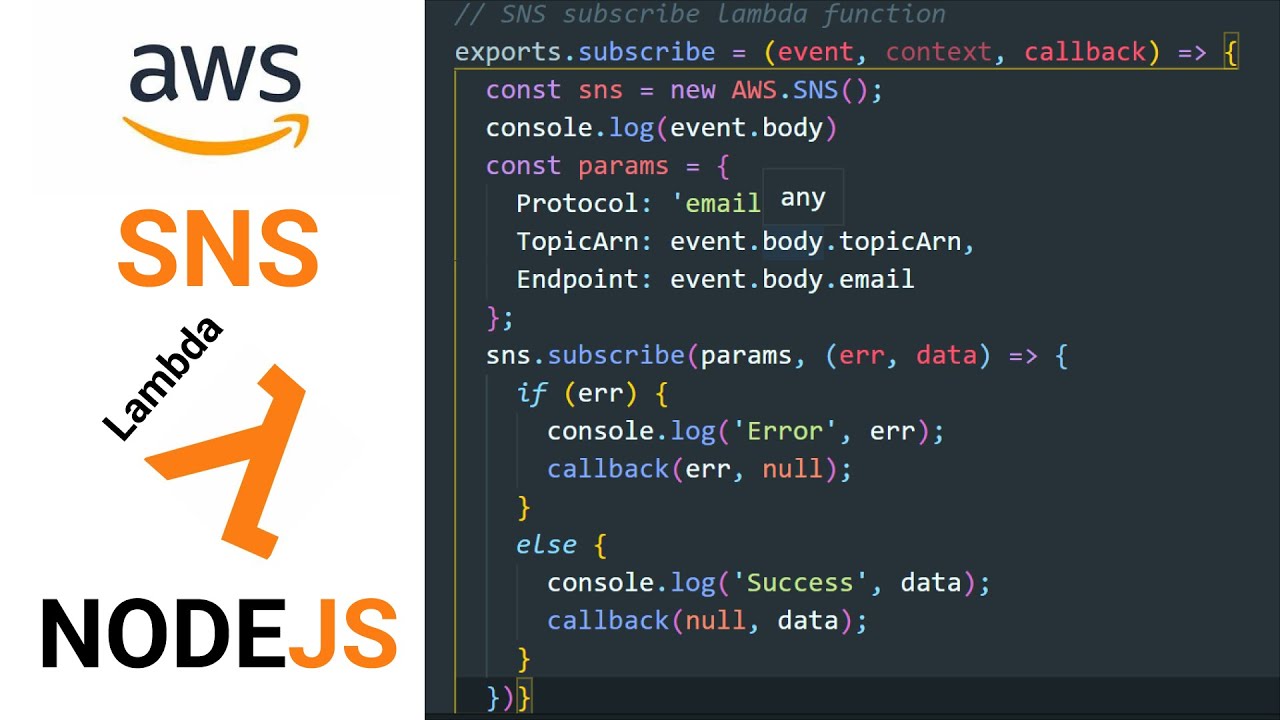 Sns Aws Nodejs Tutorial | Lambda Functions | Serverless | Aws Cli