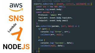 SNS AWS NodeJS Tutorial | Lambda Functions | Serverless | AWS CLI