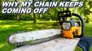 Fixing a chainsaw that throws its chain.