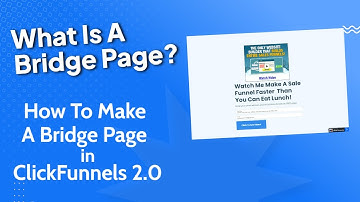 How To Make A Bridge Page In ClickFunnels 2.0