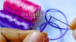 Hand embroidery:how to insert Silk thread in needle for embroidery|easy waY to thread a needle