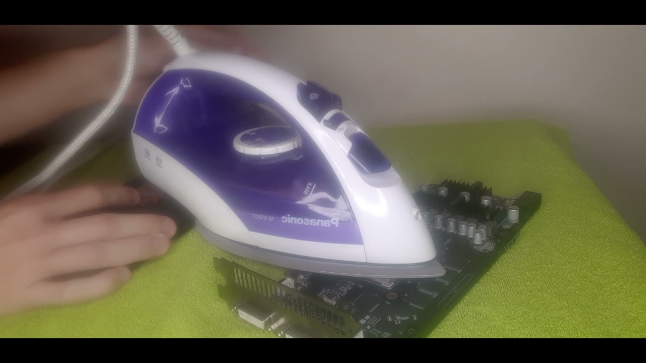 Прогрев чипа видеокарты утюгом - YouTube