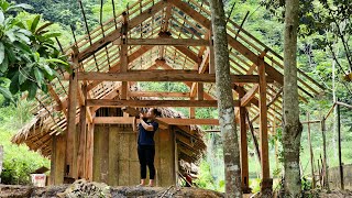 Building Wooden House 2023 - Complete Kitchen Roof Frame - Lý Thị Ca