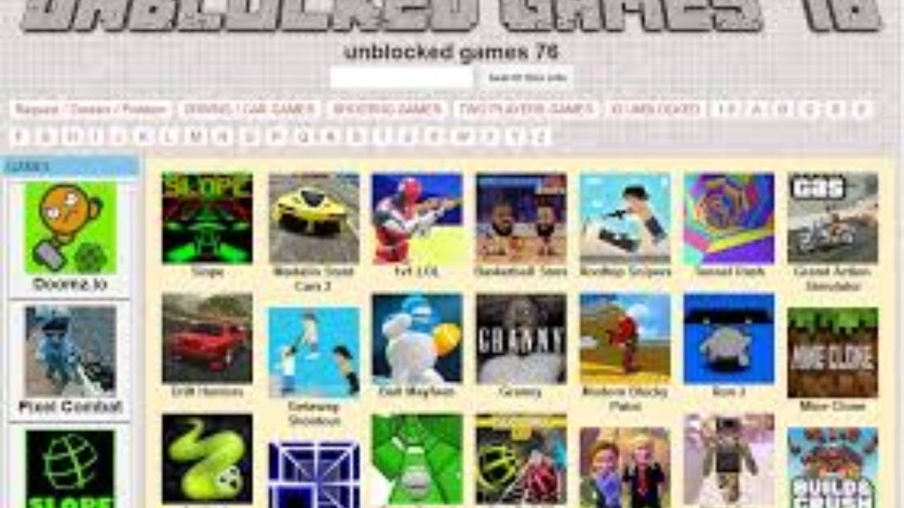 Unblocked Games 76 Youtube