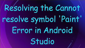 Resolving the Cannot resolve symbol 