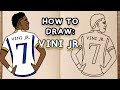 How to draw and colour vinicius jr step by step drawing tutorial