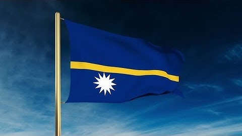 4K Nauru flag slider style. Waving in the win with cloud background animation Stock video