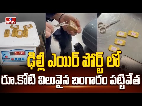 ఢిల్లీ ఎయిర్ పోర్ట్ లో రూ.కోటి విలువైన బంగారం పట్టివేత | Gold Seizure | Delhi Airport | hmtv - HMTVNEWS