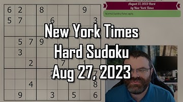 Sometimes logic tries to hide! | NYT Hard Sudoku Walkthrough | Aug 27, 2023